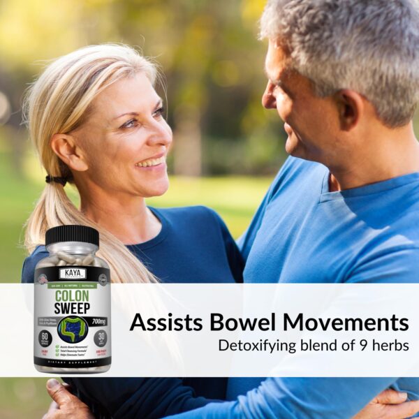 Cápsulas de limpieza de colon Kaya Naturals Colon Sweep con ingredientes naturales