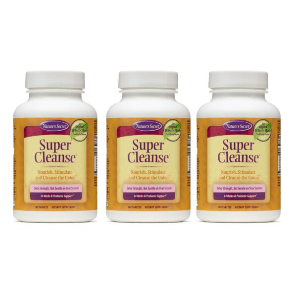 Nature's Secret Super Cleanse tabletas detox con 14 hierbas y probióticos