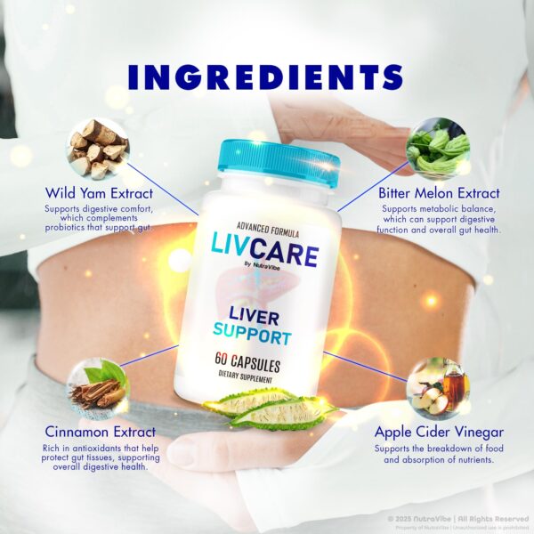 Etiqueta trasera del frasco LivCare