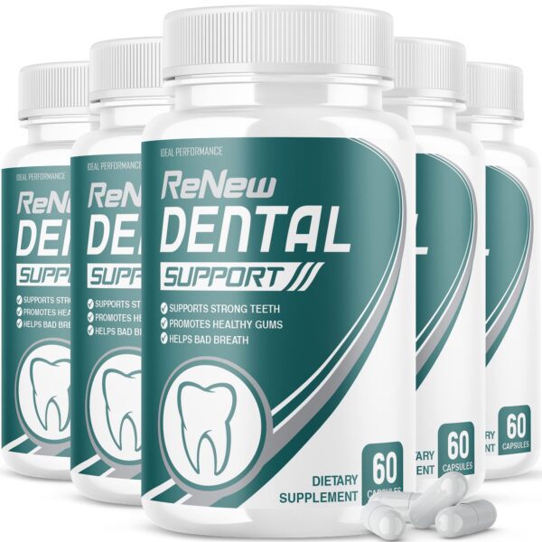 Paquete 5 pastillas renew dental support 300 cápsulas