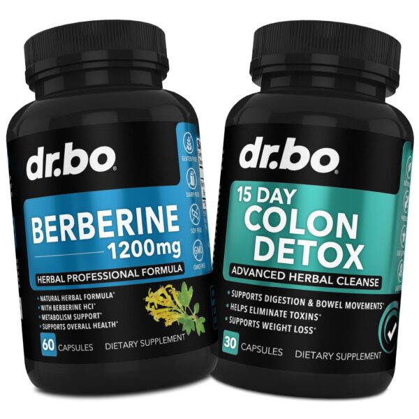 Suplemento berberina 1200mg cápsulas botella frontal