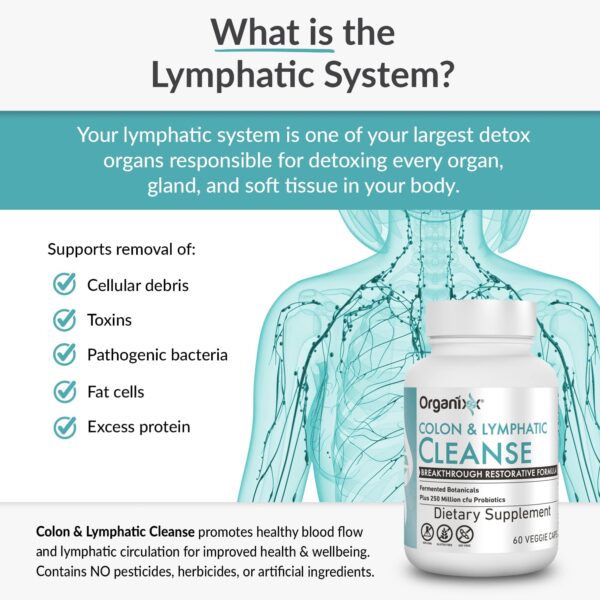 Cápsulas vegetarianas suplemento limpieza linfática Colon Organixx