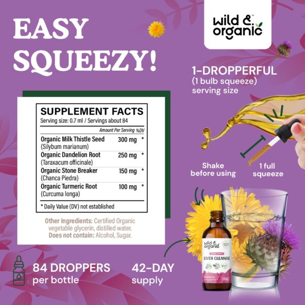 Frascos tinturas limpieza hígado y pulmones Wild & Organic