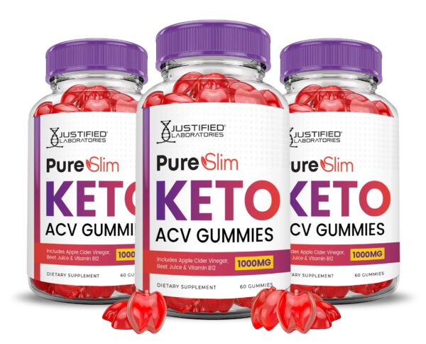Pure Slim Keto ACV gomitas sabor vinagre manzana 180 gomitas