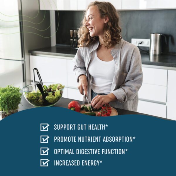 Vista lateral gomitas vinagre manzana para salud intestinal