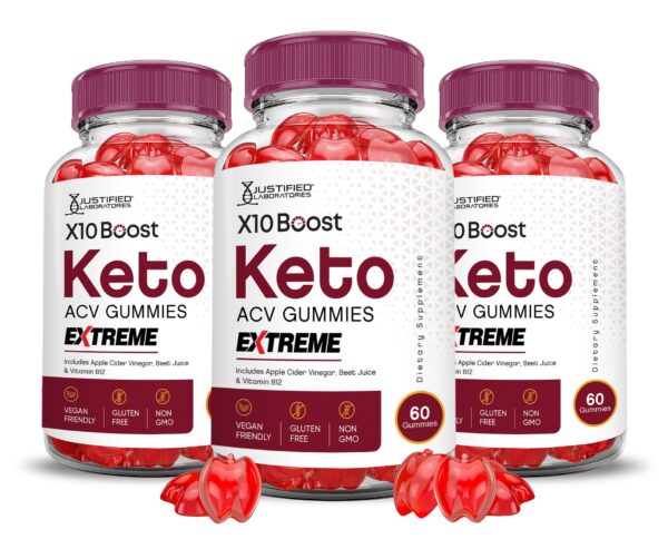 X10 Boost Keto ACV Gummies paquete 3 gominolas saludables