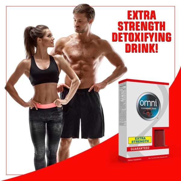 Botella de bebida detox herbal Wellgenix Omni rojo