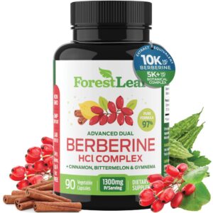 Suplemento berberina ForestLeaf 1300mg 90 cápsulas vegetales