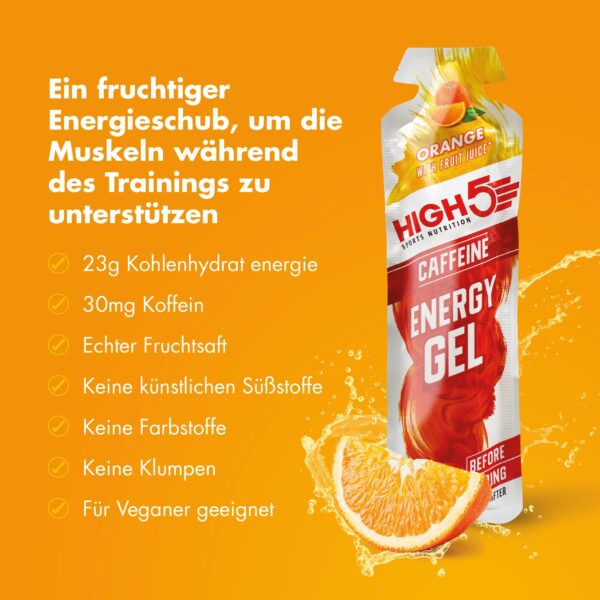 Sachet individual High5 Energy Gel sabor naranja