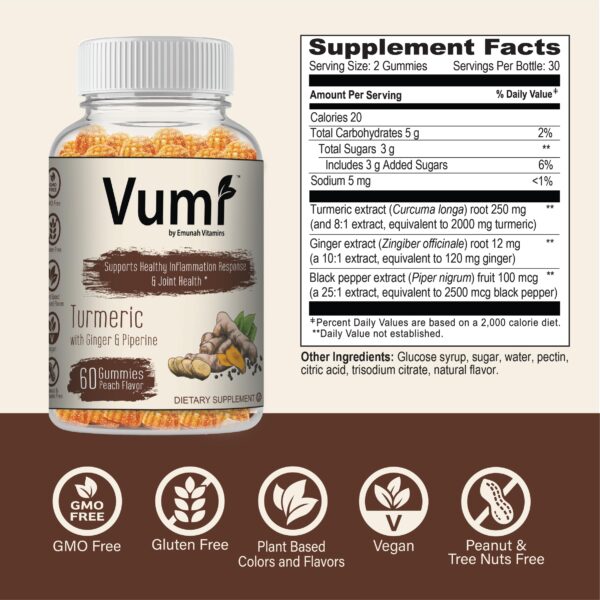 Suplemento de cúrcuma y jengibre para articulaciones