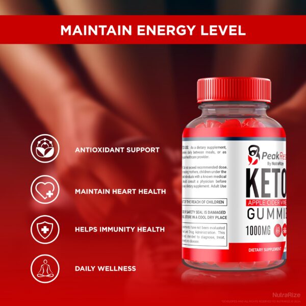 NutraRize Peak Results Keto ACV gomitas vista lateral