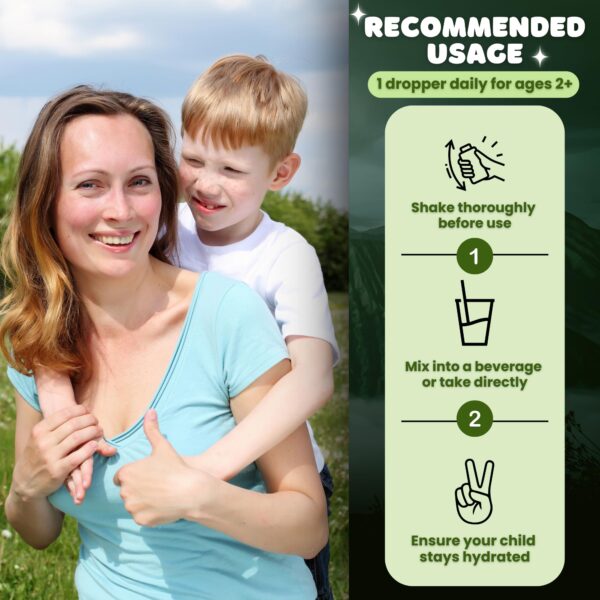 Envase suplementario gotas zeolita detoxificación metales pesados