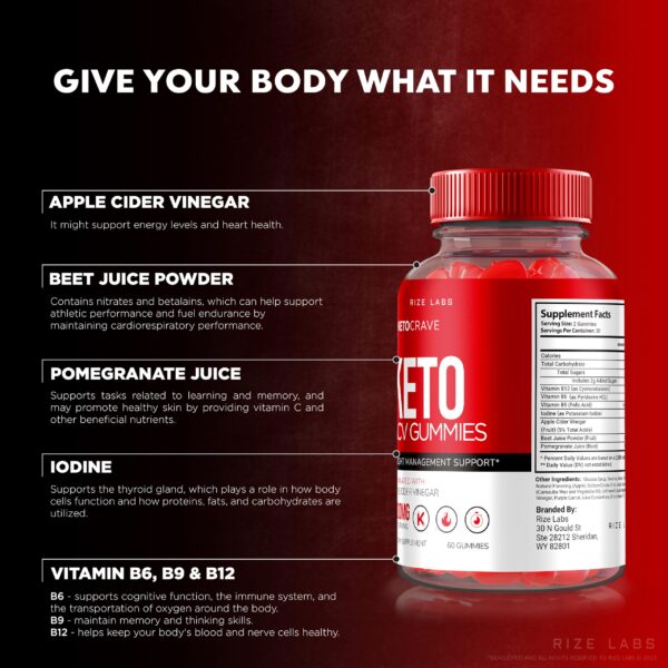 Gomitas KetoCrave con ingredientes para acelerar el metabolismo