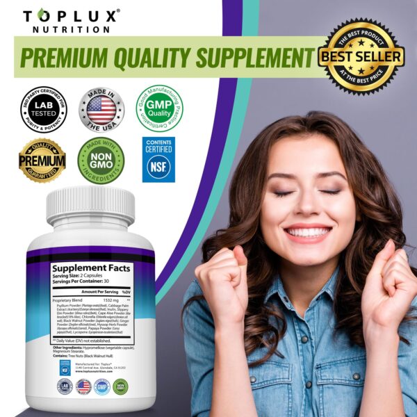 Toplux detox cápsulas para eliminación de toxinas y bienestar