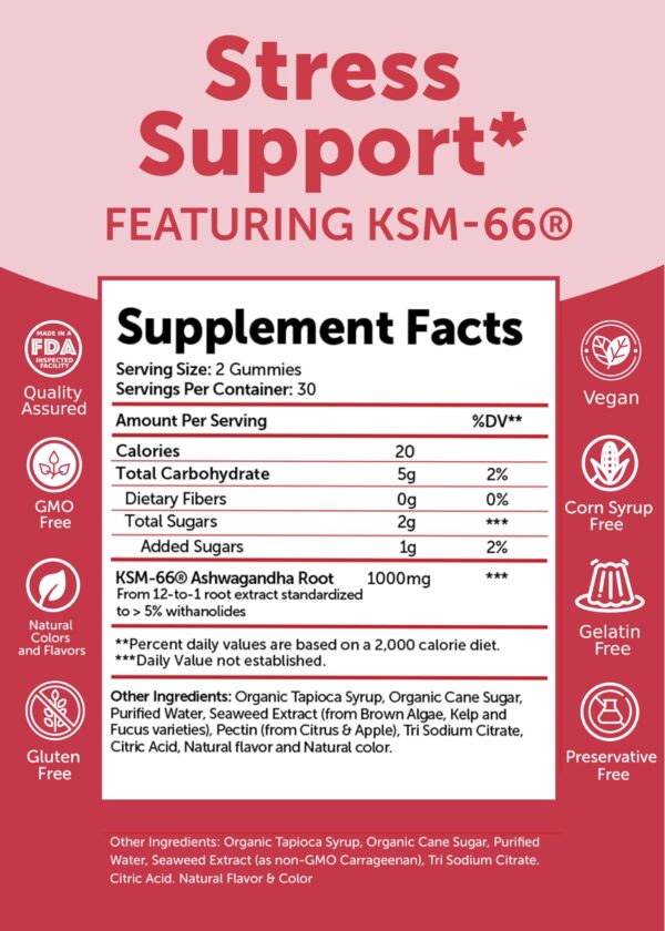 Paquete gomitas Ashwagandha Lunakai USA con KSM-66 Paquete gomitas Ashwagandha Lunakai USA con KSM-66