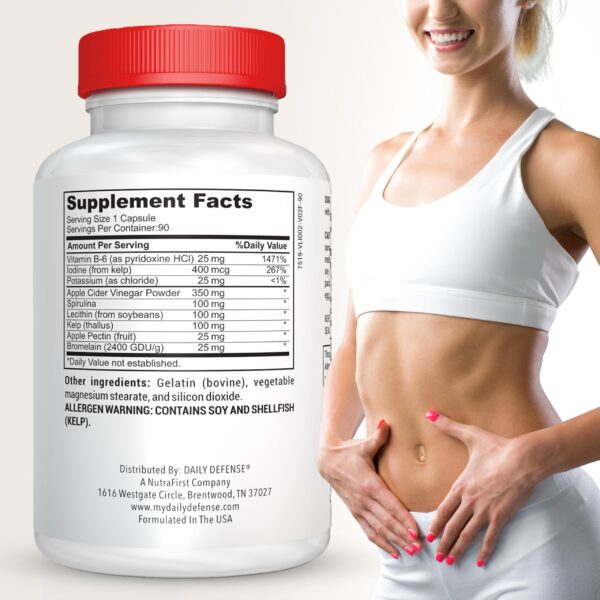 Frasco Daily Defense cápsulas para apoyo digestivo y keto