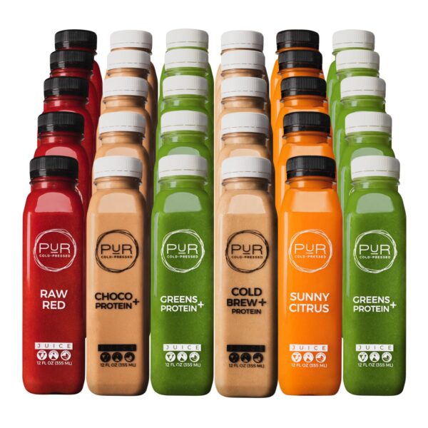 PUR Powerhouse Jugo detox 5 días con proteína vegana botella