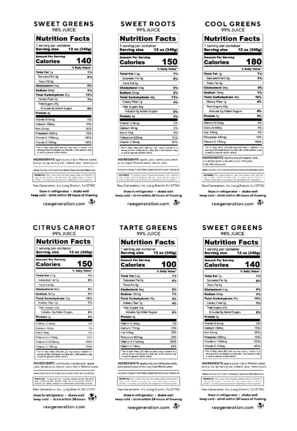 Plan detox jugo crudo prensado frío Raw Generation