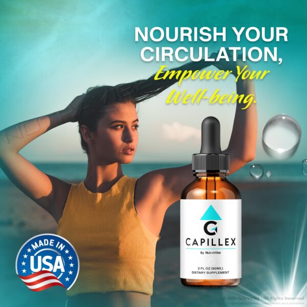 Gotas Capillex NutraVibe fórmula líquida premium