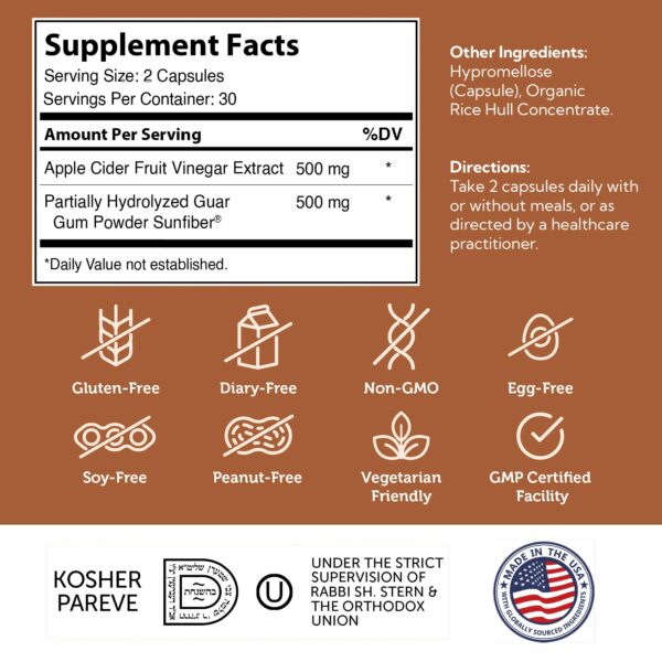 Zahler Cápsulas Vinagre Manzana para digestión saludable