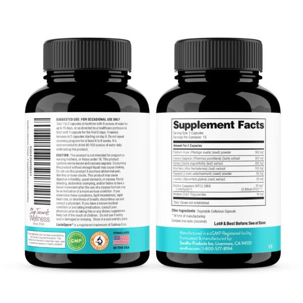 Suplemento Sandhu's limpieza intestinal para hombre y mujer