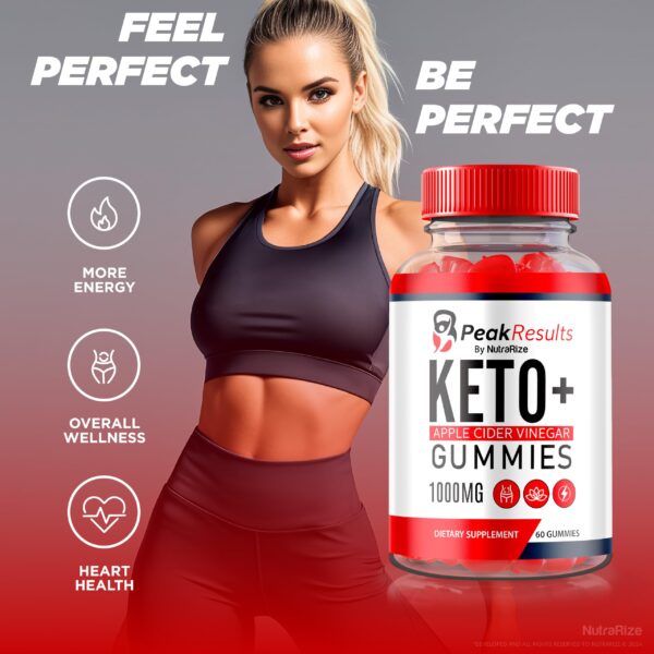 Etiqueta NutraRize Peak Results Keto ACV con ingredientes clave