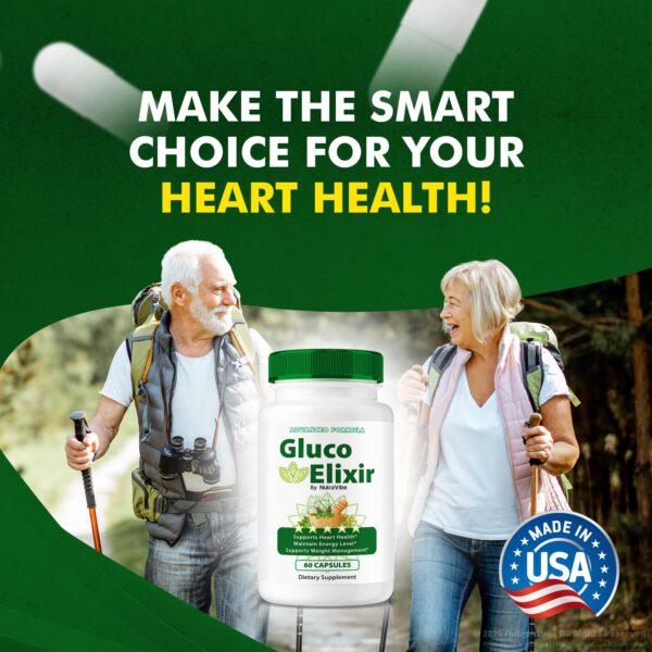 Cápsulas NutraVibe Gluco Elixir paquete de 60