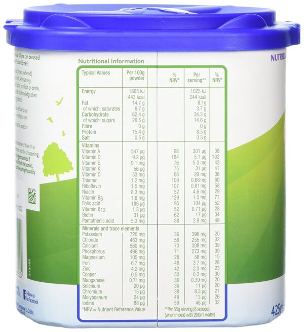 Complan bebida nutritiva sabor original 425 g etiqueta frontal