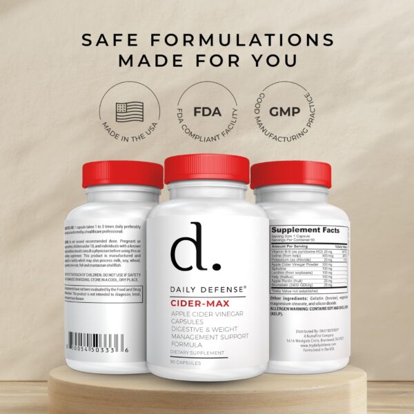 Uso diario cápsulas vinagre sidra manzana para bienestar