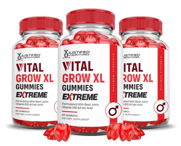 Vital Grow XL Extreme gomitas vit C vinagre de sidra paquete 3