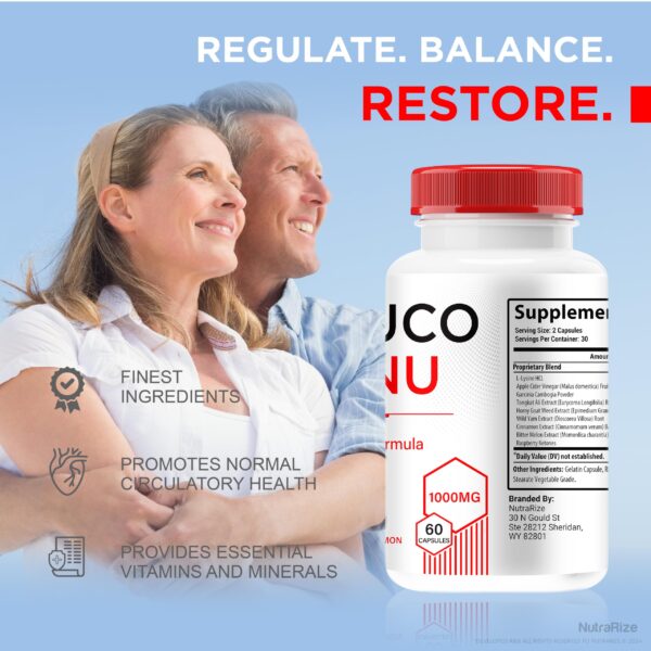 Suplemento 180 cápsulas Gluco Renu para bienestar general