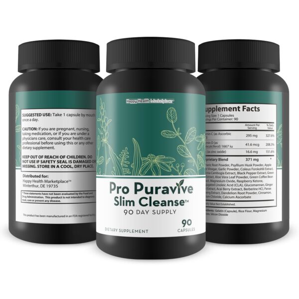Etiqueta Pro Puravive Slim Cleanse para limpieza corporal