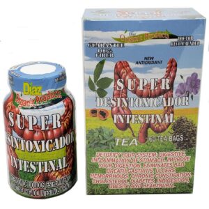 kit diaz super desintoxicador intestinal té y cápsulas