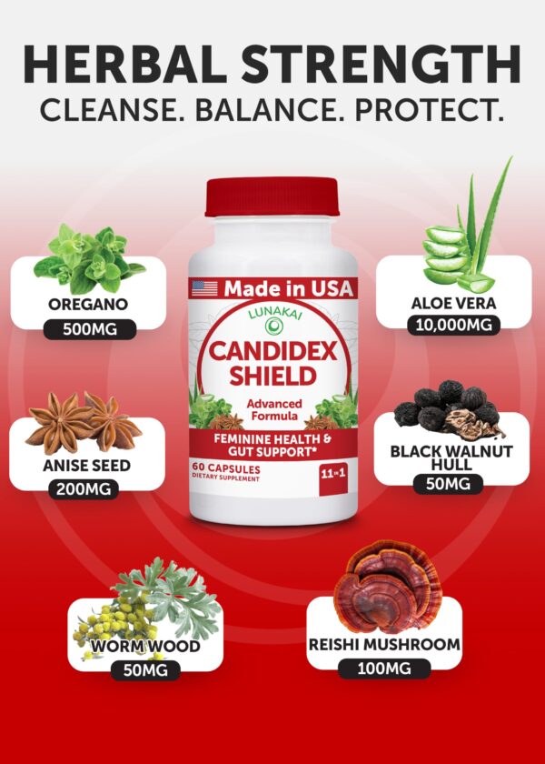 Suplemento antifúngico candida Lunakai hierbas naturales y enzimas