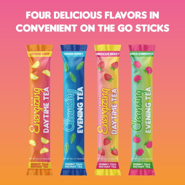 Empaque té detox SkinnyBoost y té hibiscus berry instantáneo