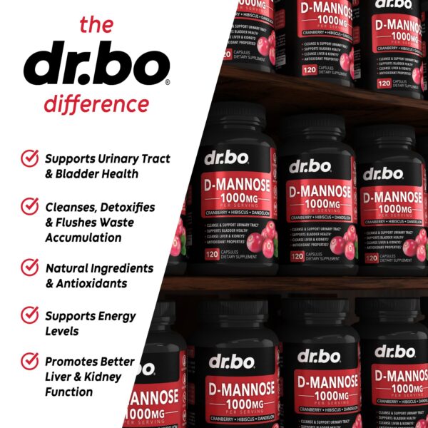 Cápsulas de arándano y d-mannosa para salud de vejiga y riñones