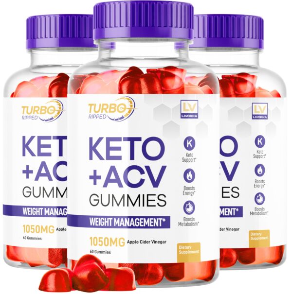 Gomitas Turbo Ripped Keto ACV 3 paquetes 60 unidades