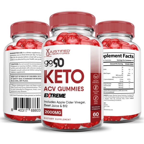 Gomitas veganas keto con vitamina B12 Go 90 ACV