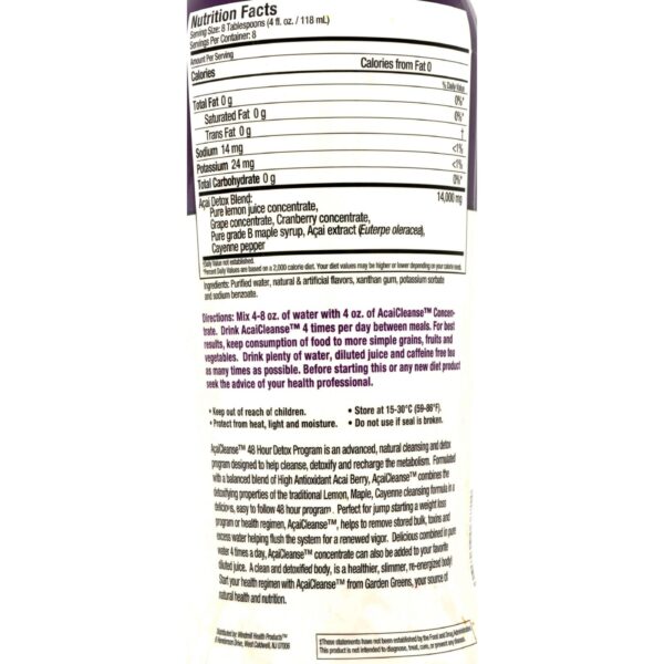 Botella Garden Greens AcaiCleanse presentación 32 fl oz