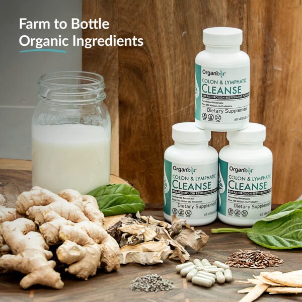 Presentación cápsulas Organixx Limpieza Linfática para uso diario