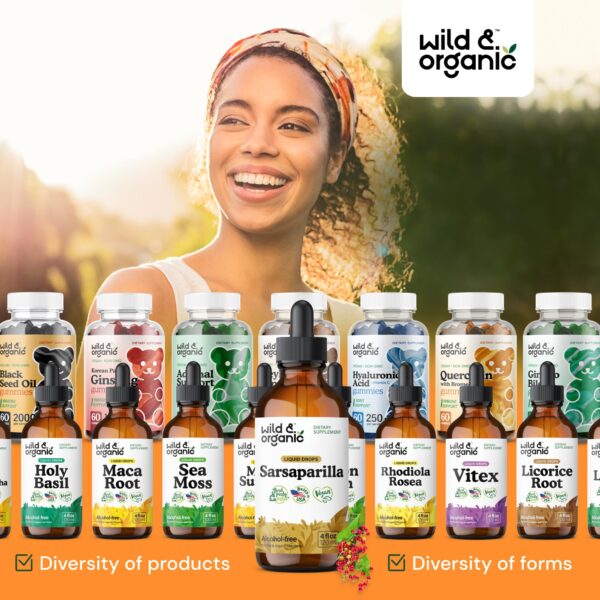 Gotas líquidas wild organic tintura zarzaparrilla raíz