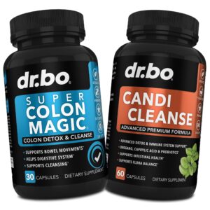 Caja de píldoras detox para limpieza de colon y salud intestinal