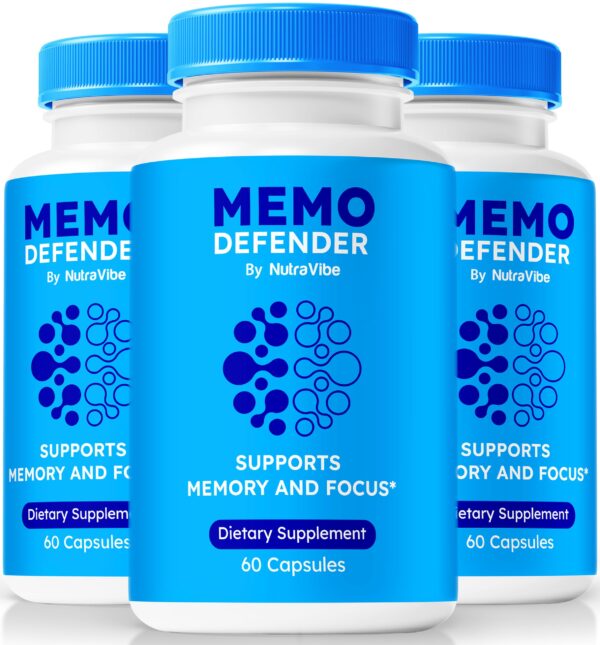 Memo Defender NutraVibe paquete frontal 180 cápsulas