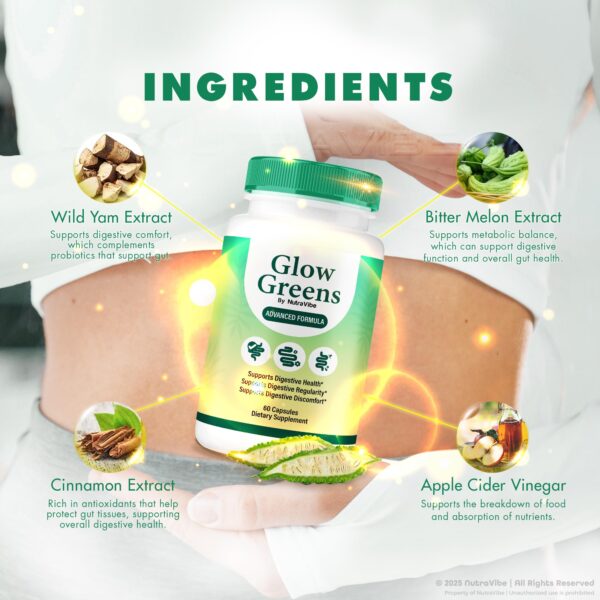 Detalle de ingredientes de Glow Greens