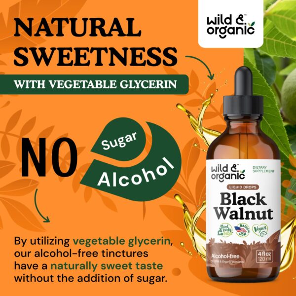 Suministro de 84 días tintura de nogal negro Wild & Organic