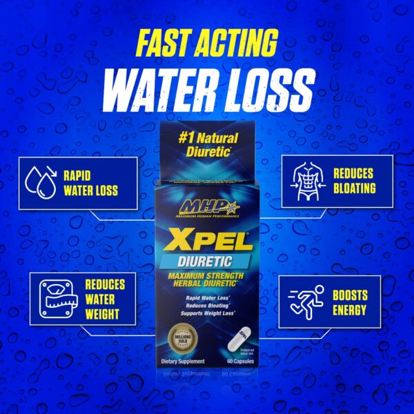 Etiqueta frontal MHP Xpel diurético para reducir inflamación