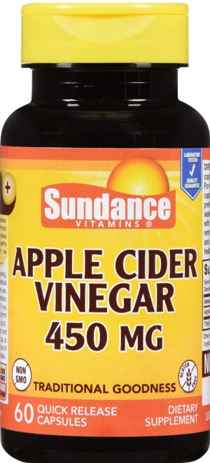 Sundance vinagre sidra manzana cápsulas 450 mg paquete 5