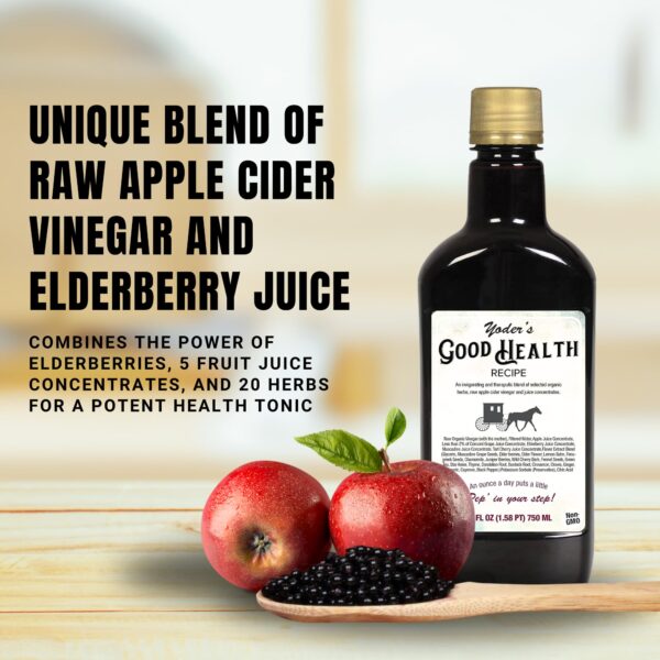 Yoder’s Good Health vinagre manzana con jugo de saúco y hierbas