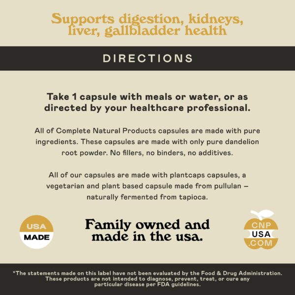 Detalle cápsulas diente de león completa Natural Products