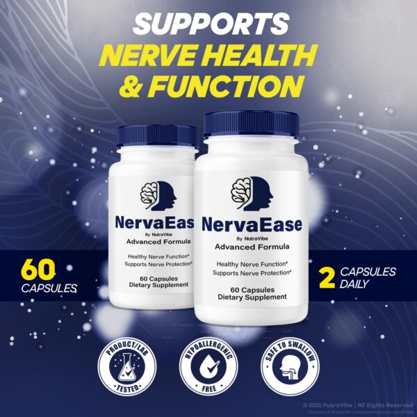 Frasco NervaEase con etiqueta